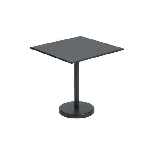 무토 리니어 스틸 카페 테이블 (아웃도어) - 블랙 (3size)