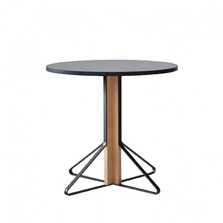 아르텍 카아리 원형 테이블 (80cm) - 블랙/오크
